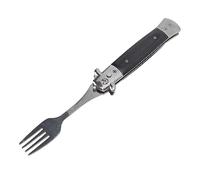 Fourchette Pliable, Fourchette Automatique en Acier Inoxydable réutilisable pour Le Voyage, la randonnée et la Survie, Couverts de Camping à Ouverture Rapide et de Poche