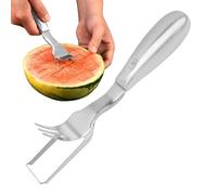 Fourchette trancheuse à pastèque | Coupe fruits 2 en 1 en acier - Coupe-ananas manuel | Pour cuisiniers, parents, chef, cuisine, restaurant, camping, pique-nique, anniversaire, réunion, fête