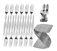 Fourchettes à Cocktail | 12 Pièces en Acier Inoxydable pour Service de Table - Fourchette à Salade de Fruits avec Rangement Intégré | pour Mariage Vacances Dîner Maison Cuisine Restaurant Hôtel Déjeun