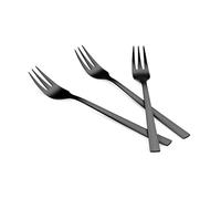 Fourchettes à Dessert Set de 3 à 15 cm en acier inoxydable 18/10 avec finition PVD mate, poignée fine et ergonomique, antirouille, lavables au lave-vaisselle