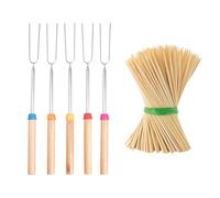Fourchettes à Griller 5 Pièces Et Brochettes à Griller 90 Pièces, Accessoires De Camping, Fourchettes à Griller à Guimauve, Ensemble De Pâtisserie