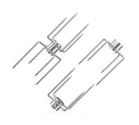 Fourchettes pour tourne-broche - lot de 3 pièces : 1 double 8 dents 2 simples 4 dents vis de serrage 15 mm