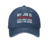 Fourffbgo My Job is Top Secrets Even I Don't Know What I'm Doing Casquette de baseball lavée pour homme et femme, bleu marine, taille unique