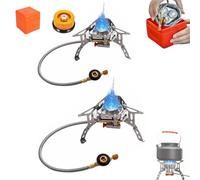 Fourfiy Camp Stove, Fourfiy Micro Camping Stove, 9900w Windproof Camping Stove, Fast Boil & Lightweight Adjustable Flame For Outdoor Cooking (1 pcs,Three heads)