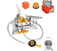 Fourfiy Camp Stove, Fourfiy Micro Camping Stove, 9900w Windproof Camping Stove, Fast Boil & Lightweight Adjustable Flame For Outdoor Cooking (2 pcs,Single head)