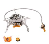 Fourfiy Camp Stove, Windproof Camping Gas Stove, 2025 New 6800w Portable Windproof Camping Stoves, Foldable Backpacking Stoves with Fuel Canister Adapter, Piezo Ignition, for Camping (1pcs)