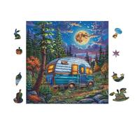 Fourgonnette in Moonlight Forest 100 Pièces Puzzle Adolescent en Voitureton Anti-Déchirure Difficulté Moyenne Activité ÉduChative Jeu De Société Cadeau Anniversaire Pas Cher 28x28cm