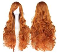 Fouriding 31.5"/80cm Longue Perruque Cosplay Anime Femme Cheveux Longs Bouclés ondulées Vague Perruque Synthétique Quotidienne Parti