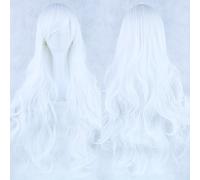Fouriding 31.5"/80cm Longue Perruque Cosplay Anime Femme Cheveux Longs Bouclés ondulées Vague Perruque Synthétique Quotidienne Parti
