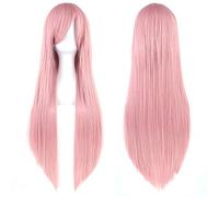 Fouriding 31.5"/80cm Longue Perruque Cosplay Anime Femme Cheveux Longs Raides Perruque Synthétique Quotidienne Parti