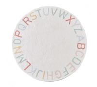 Fouriding ABC Tapis Rond en Peluche Douce avec Lettres de l'alphabet pour Enfants, Tapis antidérapant pour Salle de Classe, Salle de Jeux, Chambre à Coucher, décoration de Chambre d'enfant (80 x80CM)