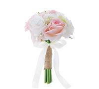 Fouriding Bouquet de Mariée Fleur de Mariage Bouquet de Demoiselle d'honneur Enfant d'honneur Fleurs Artificielles Ruban
