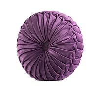 Fouriding Coussin de Jet Rond pour canapé décoratif 15 "X15 Coussin de Velours Rond en Citrouille pour canapé, Chaise, Plancher et Voiture décoratif (Violet)
