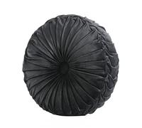 Fouriding Coussin de Jet Rond pour canapé décoratif 15 "X15 Coussin de Velours Rond en Citrouille pour canapé, Chaise, Plancher et Voiture décoratif (Noir)