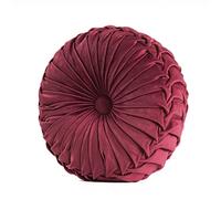 Fouriding Coussin de Jet Rond pour canapé décoratif 15 "X15 Coussin de Velours Rond en Citrouille pour canapé, Chaise, Plancher et Voiture décoratif (Rouge)