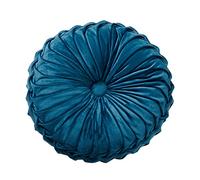 Fouriding Coussin de Jet Rond pour canapé décoratif 15 "X15 Coussin de Velours Rond en Citrouille pour canapé, Chaise, Plancher et Voiture décoratif (Bleu)
