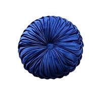 Fouriding Coussin de Jet Rond pour canapé décoratif 15 "X15 Coussin de Velours Rond en Citrouille pour canapé, Chaise, Plancher et Voiture décoratif (Bleu foncé)