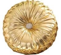 Fouriding Coussin Rond 35 cm, Coussins en Tissu Aux Couleurs Vives, Coussins Citrouille Coussins de Sol Imperméables pour Salon Canapé Lit Chaise Sol Coussin de Voiture (Or)