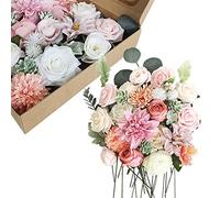 Fouriding Fleurs Artificielles Fausses Roses pour Bouquets de Mariage Bouquets Centerpieces Arrangements Saint Valentin Fête des Mères Baby Shower Birthday Cake Home Decoration (Rose)