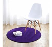 Fouriding Tapis Rond Couleur Pure Tapis de Sol Chambre Salon Salle de Bain Cuisine Enfant Moderne Antidérapant Décor Maison Pourpre Fonce 100CM