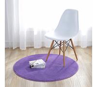 Fouriding Tapis Rond Couleur Pure Tapis de Sol Chambre Salon Salle de Bain Cuisine Enfant Moderne Antidérapant Décor Maison Pourpre 100CM
