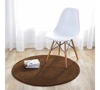 Fouriding Tapis Rond Couleur Pure Tapis de Sol Chambre Salon Salle de Bain Cuisine Enfant Moderne Antidérapant Décor Maison Brun Clair 80CM