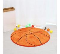 Fouriding Tapis rond pour enfants sur le thème du sport - Doux et confortable - Antidérapant - Décoration de chambre à coucher - Tapis de jeu (basket-ball, 80 cm)