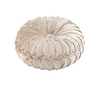 Fouriding Velours glacé Oreiller de Roue 35cm,Oreiller Citrouille Coussin de Roue Coussin de Sol Rond pour Salon Canapé Lit Chaise Sol Coussin de Voiture Décoration de la Maison (Champagne)