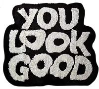 Fouriding You Look Good Tapis de Bain 24.4 "x 31.4",Noir Tapis de Salle de Bain Amusant Doux Mignon pour la Salle de Bain Tapis de Douche Antidérapant Lavable Absorbant pour Chambre Décoration