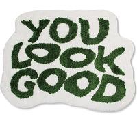 Fouriding You Look Good Tapis de Bain 24.4 "x 31.4",Vert Tapis de Salle de Bain Amusant Doux Mignon pour la Salle de Bain Tapis de Douche Antidérapant Lavable Absorbant pour Chambre Décoration