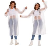 Fourindo Kit imperméable (Poncho transparent + couvre-chaussures transparent/noir), réutilisable, semelle épaisse antidérapante