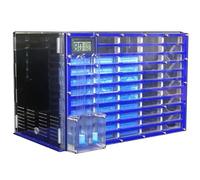 Fourmilière en Acrylique, Fourmilière en Acrylique Multicolore de 30 cm, Design Transparent, 2 Tours d'eau et Ports d'extension(Blue)