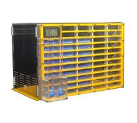 Fourmilière en Acrylique, Fourmilière en Acrylique Multicolore de 30 cm, Design Transparent, 2 Tours d'eau et Ports d'extension(Yellow)