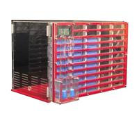 Fourmilière en Acrylique, Fourmilière en Acrylique Multicolore de 30 cm, Design Transparent, 2 Tours d'eau et Ports d'extension(Rosso)