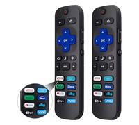 Fourmor (Lot de 2) Télécommande de Rechange pour TV Roku, Compatible avec Roku intégré TCL/LG/Hisense/Philips/Sharp/Onn/Insignia/Element TV 【Pas pour Roku Stick and Box】