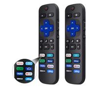 Fourmor (Lot de 2) Télécommande de Rechange pour TV Roku, Compatible avec Roku intégré TCL/LG/Hisense/Philips/Sharp/Onn/Insignia/Element TV 【Pas pour Roku Stick and Box】