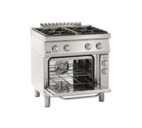 Fourneau à Gaz 4 Brûleurs 18.2 kw avec Four Electrique 3,65 kw Bartscher 1