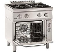 Fourneau à Gaz 4 Brûleurs 18.2 kw avec Four Electrique 3,65 kw Bartscher 1