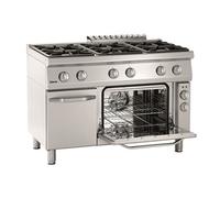 Fourneau à Gaz 6 Brûleur 27.3 kw avec Four Electrique 3,65 kw