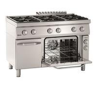 Fourneau à Gaz 6 Brûleur 27.3 kw avec Four Electrique 3,65 kw Bartscher 1