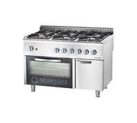 Fourneau à Gaz 6 Brûleurs (3.5 + 2x5 + 2x7 +9) avec Four à Gaz G20 ou G30