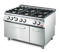 Fourneau a gaz 6 brûleurs - Four à gaz - Gastro M - - Acier inoxydable 1200x700x850mm NC