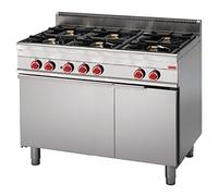 Fourneau à gaz 6 brûleurs - four électrique à convection 3.9 kw - Gastro M