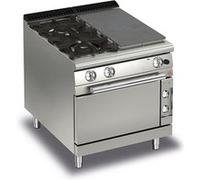 Fourneau à Gaz sur Four Electrique 2 feux vifs + 1/2 plaque coup de feu P 700 22,5 kW Baron 1 G