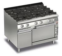 Fourneau à Gaz sur Four Electrique 6 feux vifs P700 32,4 kW Baron 1 G