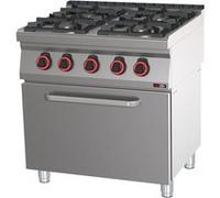 Fourneau combiné avec four à air chaud électrique GN 1/1 4x brûleur ECO SPBT 70/80 11 GE Redfox