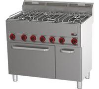 Fourneau combiné avec four à air chaud électrique GN 1/1 5x brûleur SPT 90/5 GL Redfox