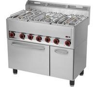 Fourneau combiné avec four à air chaud électrique GN 1/1 5x brûleur SPT 90/5 GLS Redfox G