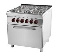 Fourneau combiné avec four électrique statique GN 2/1 4x brûleur SPT 90/80 21 GE Redfox G