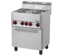 Fourneau électrique 4 feux avec four électrique ventilé GN 1/1 66 - Casselin